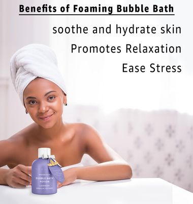 Magnesium Bubble Bath Lavender Vanilla Long Lasting Foaming Bath for Sore Muscles Epsom Salt Moisturizing Relaxing Stress Relief Spa Gift for Women