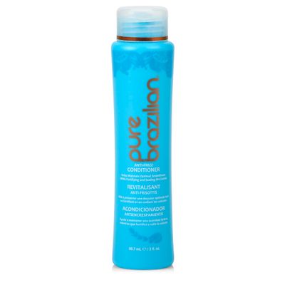 Pure Brazilian Anti-Frizz Daily Conditioner with Keratin Acai, Smoothing Strengthening for Shinier, Frizz-Free Hair, 3 Oz