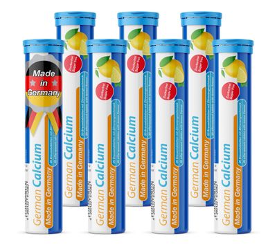 German Calcium 140 Drink Effervescent Tablets - Lemon Lime Flavour - 500 mg Calcium, Sugarfree, Vegan- TD Pharma - Made in Germany