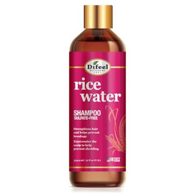 Difeel Rice Water Shampoo 12 oz. - Strengthening Sulfate Free Shampoo for All Hair Types