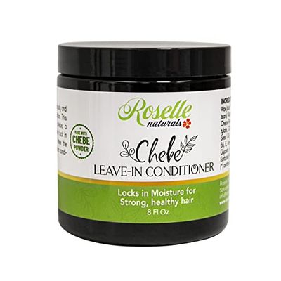 Roselle Naturals Chebe Hair Leave In Conditioner Cream 8 Oz, Made with African Chebe Powder, Chebe Oil Rosemary Essential Oil, Moisturizing Hair Treatment for Hair Growth.