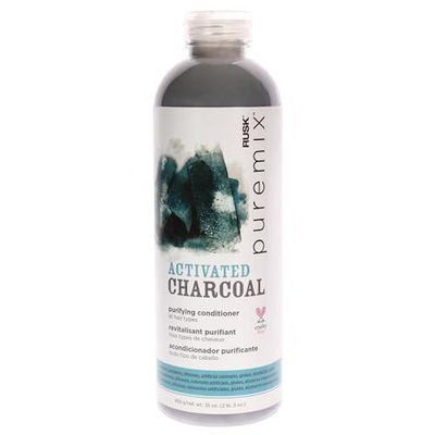 RUSK Puremix Activated Charcoal Purifying Conditioner, Cleanses and Absorbs Excess Oil, Dirt, and Gunk, Without Stripping Away Natural Oils, 35 oz