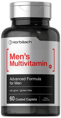 Horb ach Mens Multivitamin 60 Caplets Advanced Formula with Vitamin C, D, Magnesium, Minerals More Non-GMO Gluten Free Supplement