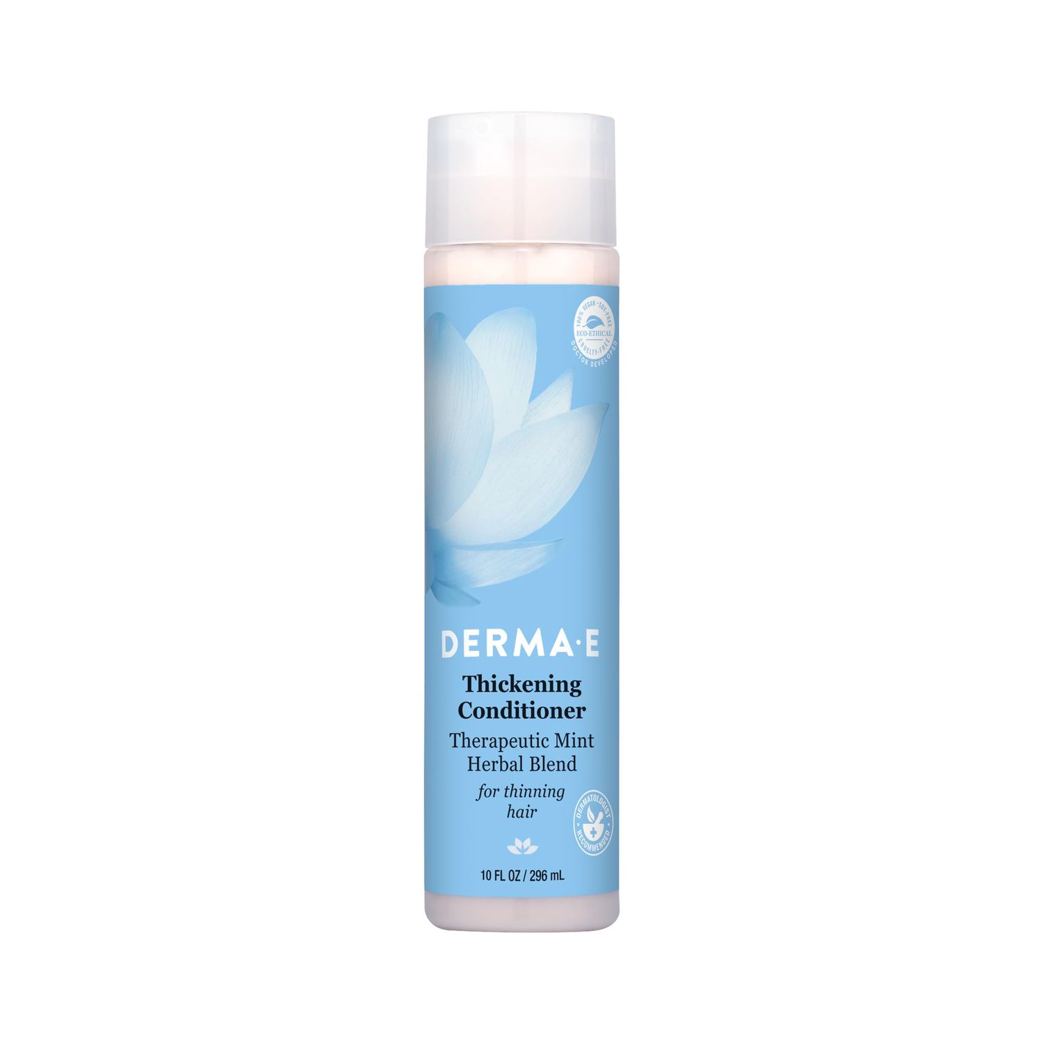 Derma E Thickening Conditioner for Thinning Hair and Natural Growth - Sulfate Free Therapeutic Mint and Herbal Hair Food Conditioner, 10 oz