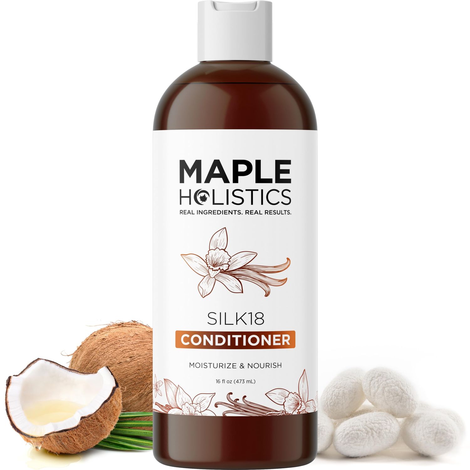 Silk Protein Conditioner for Damaged Hair - Ultra Moisturizing Conditioner for Dry Hair with Deeply Nourishing Shea Butter Argan Oil Green Tea Aloe - Helps Define Curls Control Frizz (16 Fl Oz)