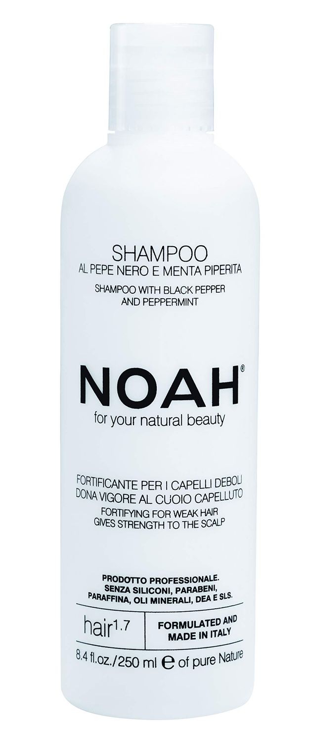 Noah - 1.7 Fortifying Shampoo with Black Pepper and Peppermint - Natural Daily, Detox, Vegan, Cruelty Free, Gentle Scalp Exfoliating, Eucalyptus Oil Shampoo, 8.45 fl.oz.