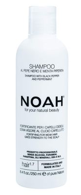 Noah - 1.7 Fortifying Shampoo with Black Pepper and Peppermint - Natural Daily, Detox, Vegan, Cruelty Free, Gentle Scalp Exfoliating, Eucalyptus Oil Shampoo, 8.45 fl.oz.