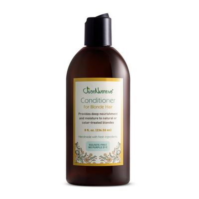 Just Nutritive Conditioner for Blonde Natural Color-Treated Hair, Brassy Tones Neutralizer, No Purple Dye, Deep Nourishment, Silicone Free, Phthalate Free, Paraben Free, 8 oz. Bottle