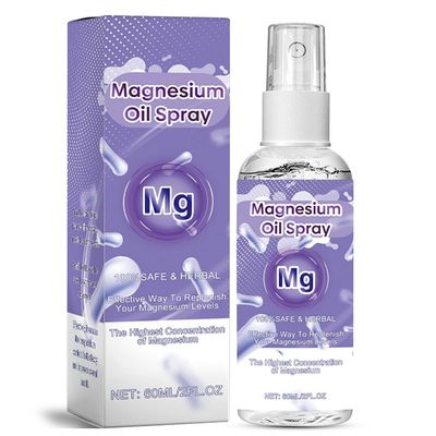 Magnesium Spray, Magnesium Oil Spray, No Unhealthy Trace Minerals - 100 Pure Organic Natural Topical Magnesium Spray, Magical Magnesium Skin Spray for Feet, Body, Sleep Relaxation (60ml)