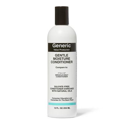 Generic Value Products Gentle Moisture Conditioner, Sulfate Free, Contains Argan Oil, Flax Seed, and Palm Oil, Detangles, Reduces Frizz, 12 Oz