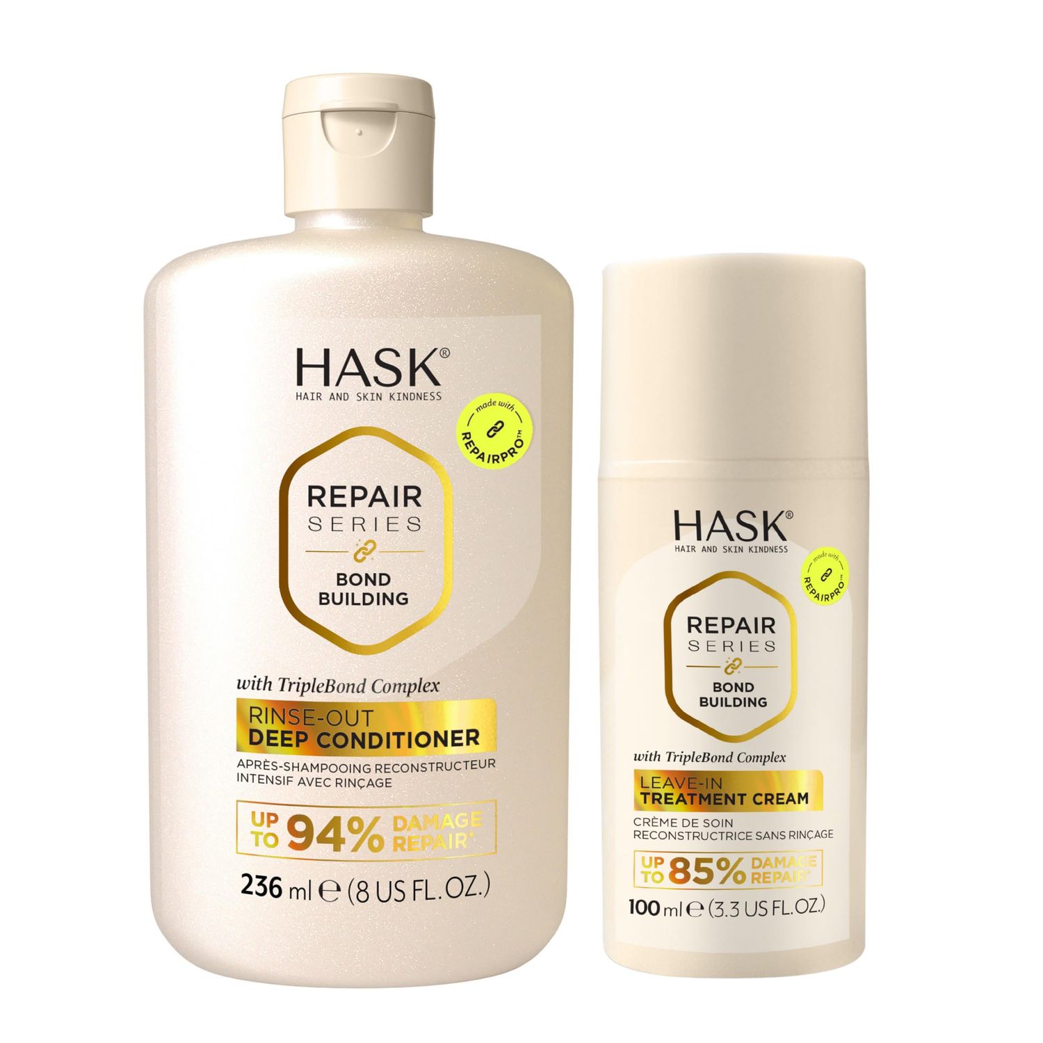 HASK Bond Building Deep Conditioner Leave-In Treatment Cream - Repairs Damage, Strengthens, Adds Moisture Softness, Prevents Breakage, Sulfate-Free, Cruelty-Free
