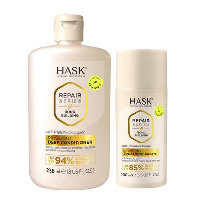 HASK Bond Building Deep Conditioner Leave-In Treatment Cream - Repairs Damage, Strengthens, Adds Moisture Softness, Prevents Breakage, Sulfate-Free, Cruelty-Free