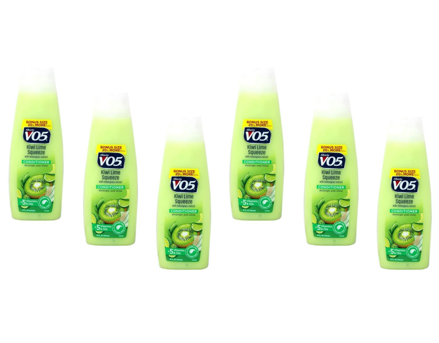 Alberto VO5 Herbal Escapes Clarifying Conditioner Kiwi Lime Squeeze, 15 FZ (Pack of 6)