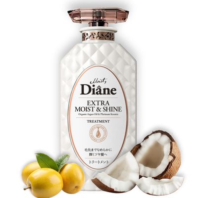 Moist Diane Keratin Hair Treatment for Moisturising Restoring Radiance Women Men, Organic Hair Care wArgan Oil Coconut Oil from Japan, Sulfate Silicone Free, EXTRA MOIST SHINE,15.2 Fl Oz