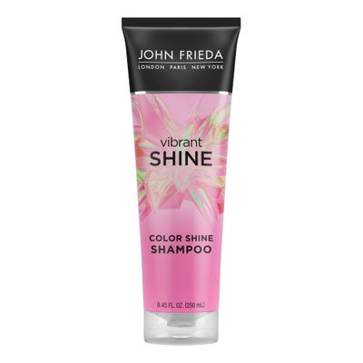John Frieda Vibrant Shine, Shampoo, Hydrating Shampoo with Rosehip Oil for Glossy Shiny Hair, Enhances Shine for Radiant, Glossy Hair Across All Shades, Styles, Textures, 8.45 Oz