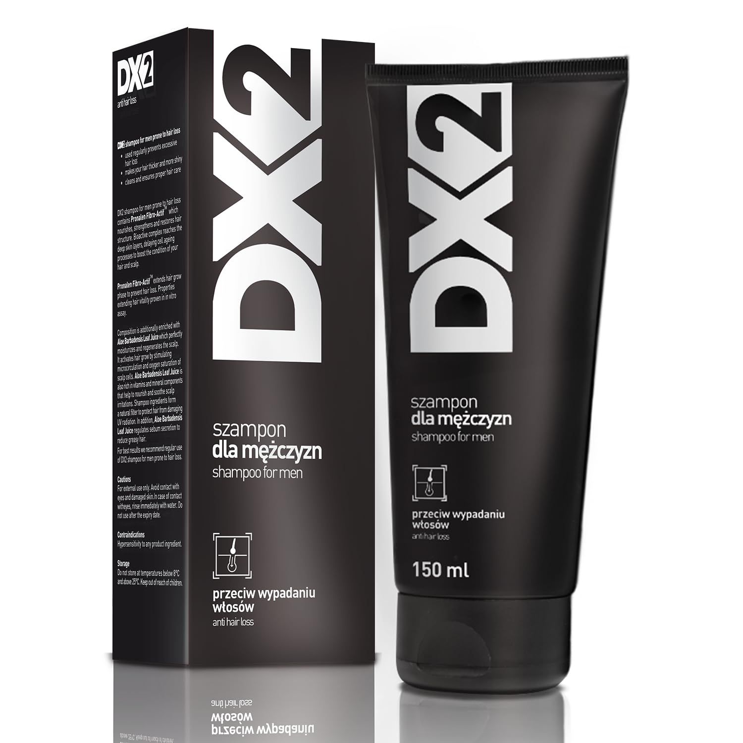 DX2 - Prevent Hair Loss Shampoo for Men - Restores Follicles, Improve Thinning Strands with Pronalen Fibro Actif Aloe Juice - 150ml