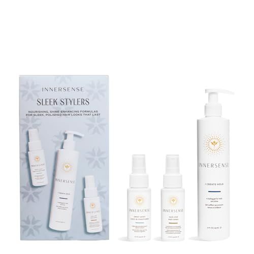 INNERSENSE Organic Beauty - Sleek Stylers Set I Create Hold, Sweet Spirit Leave-In Conditioner, Hair Love Prep Spray Non-Toxic, Cruelty-Free, Clean Haircare (3 piece set)