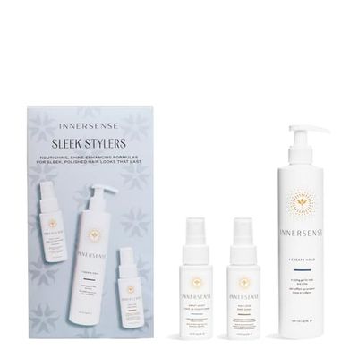 INNERSENSE Organic Beauty - Sleek Stylers Set I Create Hold, Sweet Spirit Leave-In Conditioner, Hair Love Prep Spray Non-Toxic, Cruelty-Free, Clean Haircare (3 piece set)
