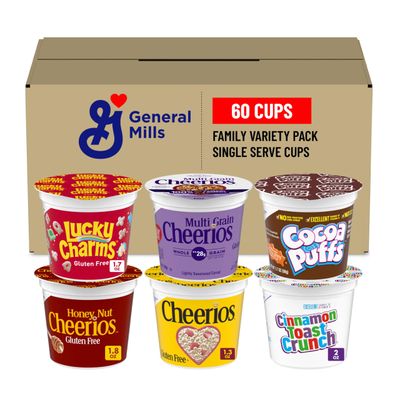 General Mills Cereals Cup Assorted Family Variety Pack (Pack of 60)