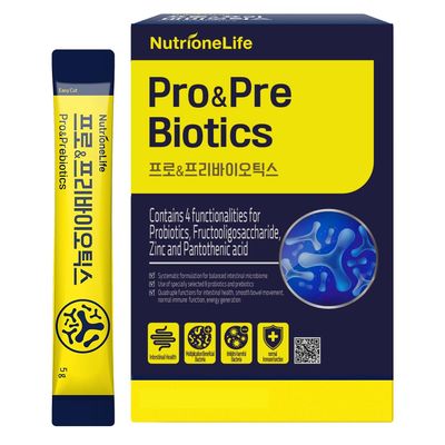 NUTRIONELIFE PrePro Biotics, 1Billion CFU, Powder Type Korea Probiotics, Multi-Strain Probiotic Blend, Supports Digestive Wellness, Contains Zinc and Pantothenic Acid