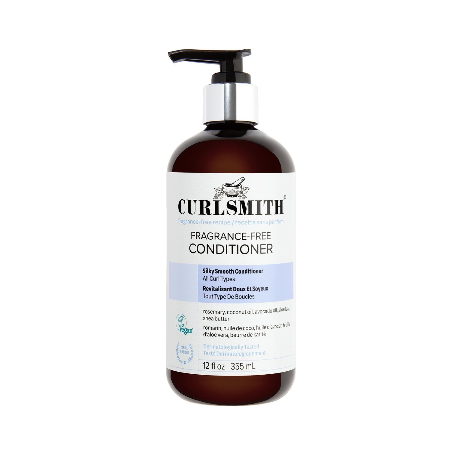 CURLSMITH Fragrance-Free Conditioner 12 oz Gently Detangles, Soften and Smooths Hair for Silky Curls