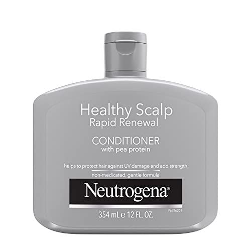 Neutrogena Healthy Scalp Rapid Renewal Conditioner with Pea Protein UV Damage Protecting for Strong Healthy-Looking Hair, White, Unscented, 12 Fl Oz
