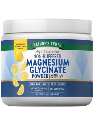 Nature&#39;s Truth Magnesium Glycinate Powder 6 oz Lemon Flavor High Absorption Vegan, Non-GMO, Gluten Free Supplement
