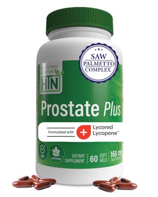 Health Thru Nutrition Prostate Plus with Saw Palmetto Extract, Lycopene as Lycored, Plant Sterols, Selenium, Zinc and Pumpkin Seed Complete Prostate Support Non-GMO Gluten Free (Pack of 60)