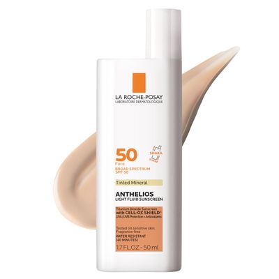 La Roche-Posay Anthelios Tinted Sunscreen SPF 40, Broad Spectrum SPF Antioxidants, Titanium Dioxide Zinc Oxide Sunscreen, 4 Flexible Shades With No White Cast, Oil Free Oxybenzone Free