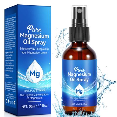 Magnesium Oil Spray, Magnesium Oil for Feet, Pure Organic Magnesium Oil, Topical Magnesium Spray for Feet, Easy to Absorb and Use, 2.02 Fl Oz