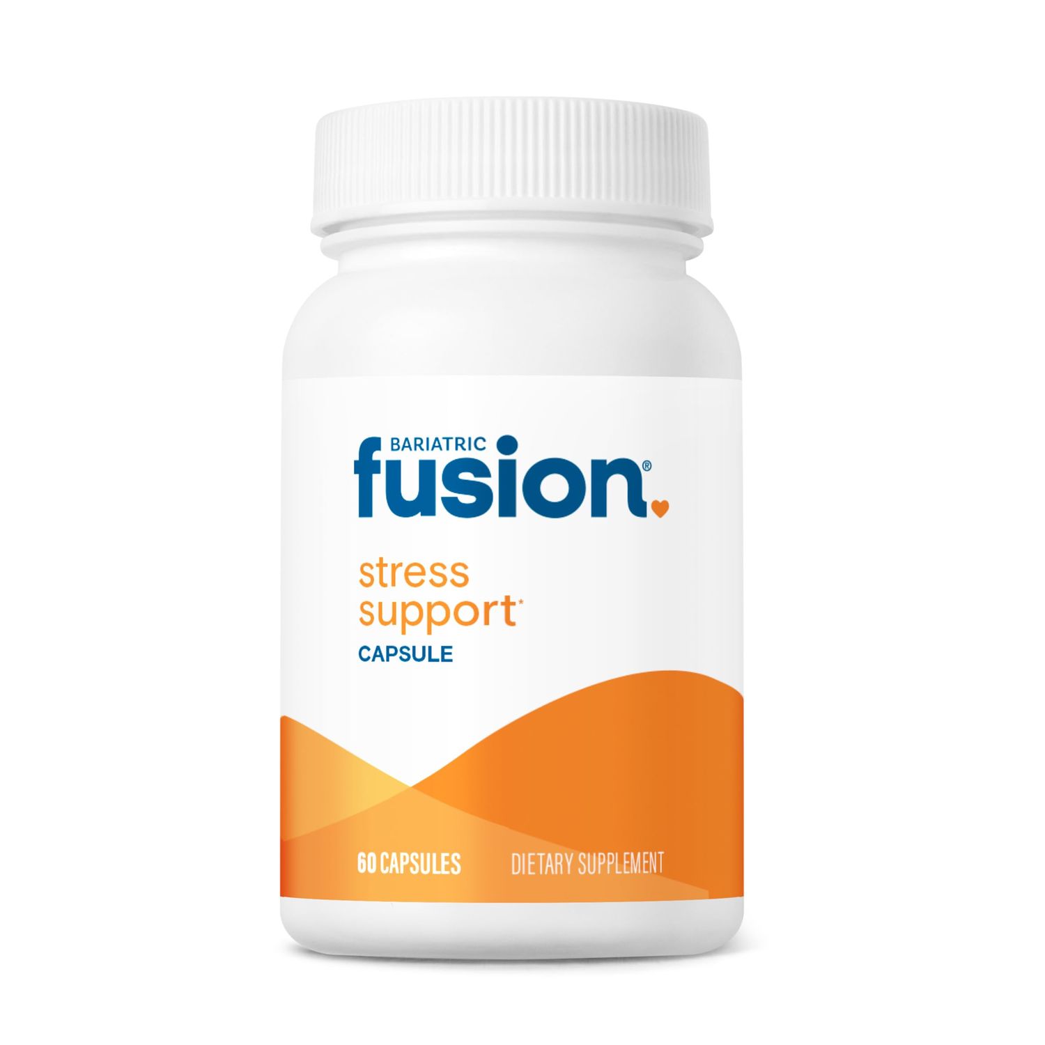 Bariatric Fusion Stress Support Vegan Supplement with Magnesium and Ashwagandha Daily Vitamin for Women and Men Gluten, Dairy and Soy Free Non-GMO 60 Capsules