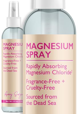 Amy Suzanne Magnesium Spray - Oil-Free, Fragrance-Free Pure Magnesium Chloride Sourced from the Dead Sea - Fast-Absorbing, Vegan Topical Mist Magnesium Spray for Feet or Legs, 4 oz