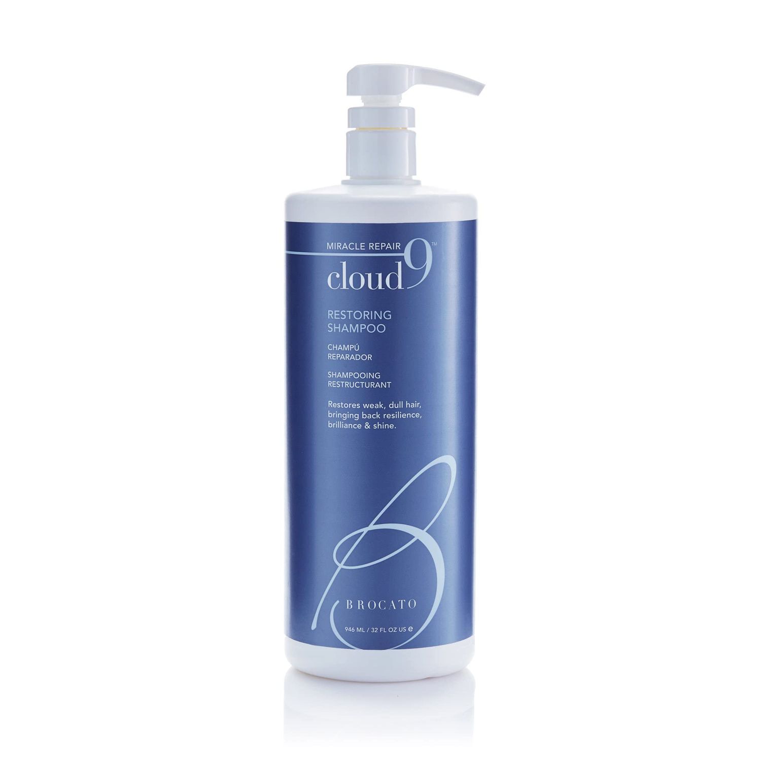 Brocato Cloud 9 Restoring Shampoo by Beautopia Hair: Miracle Repair Moisturizing Revitalizing Shampoo - 32 oz