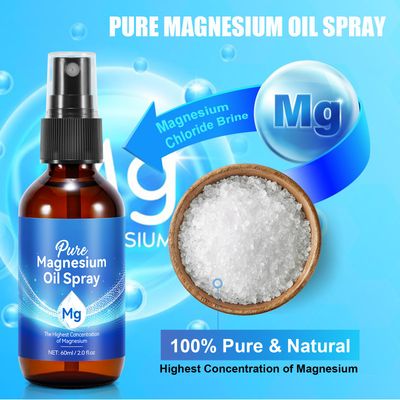 Magnesium Oil Spray, Magnesium Oil for Feet, Pure Organic Magnesium Oil, Topical Magnesium Spray for Feet, Easy to Absorb and Use, 2.02 Fl Oz