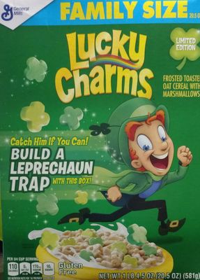 Lucky Charms Limited Edition Cereal with Green Clovers 20.5-ounce Box (Pack of 2)