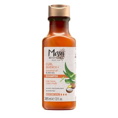 Maui Moisture Curl Quench Coconut Oil Curl-Defining Anti-Frizz Shampoo to Hydrate and Detangle Tight Curly Hair, Softening Shampoo, Vegan, Silicone Paraben-Free, 13 fl oz