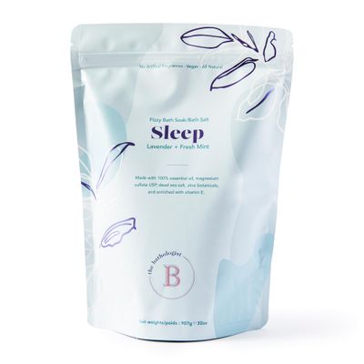 The Bathologist Sleep Fizzy, Lavender Fresh Mint Bath Soak, Made with Magnesium Sulfate, Dead Sea Salt Aloe Botanicals, for Restful Sleep and Stress Relief, Approximately 5 Baths, 32 oz