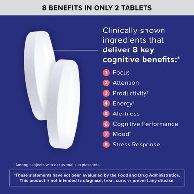 Qunol Brain Health Focus Plus, Magnesium L-Threonate Citicoline, Clinically Tested Ingredients to Improve Focus, Attention and Productivity, 60 Count (Pack of 1)