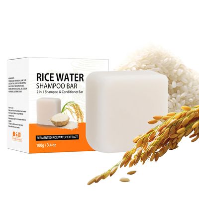 Vegan 2-in-1 Fermented Rice Water Shampoo and Conditioner Bar for Hair Growth, Damaged, Thinning Hair - Paraben and Sulfate-Free, 3.4oz