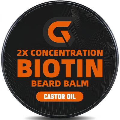 Beard Balm with 2X Concentration Biotin, Beard Growth Balm for Men - Mustache Wax Beard Conditioner for Growth - Hydrates, Thickens Facial Hair Growth - Made with Castor Oil Argan Oil - 2 Ounce