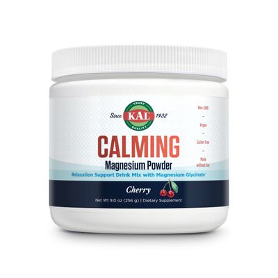 KAL Calming Magnesium Powder - Cherry Flavor Magnesium Supplement - High Absorption, Relaxation Support, No Added Sugar, Vegan, Gluten Free, Made Without Soy - 40 Servings, 9 oz