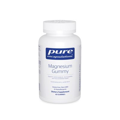 Pure Encapsulations Magnesium Gummy - Magnesium Citrate - Supports Heart Health Relaxation - for Children Adults - Vegan 0.5g Sugar per Gummy - 60 Gummies