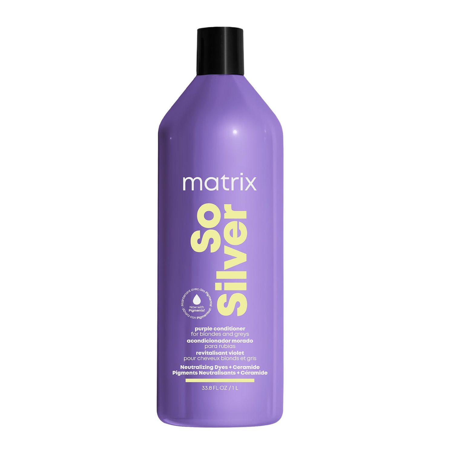 MATRIX So Silver Purple Conditioner Removes Brassy Yellow Undertones Color Depositing Toning Pigmented Conditioner For Blondes and Greys For Color Treated Hair Salon Conditioner Vegan