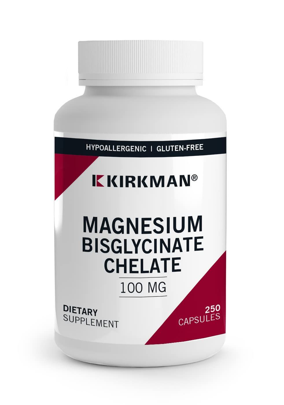 Kirkman - Magnesium Bisglycinate Chelate - 250 Capsules - Relaxes Nerves Muscles- Prompts Restful Sleep - Hypoallergenic