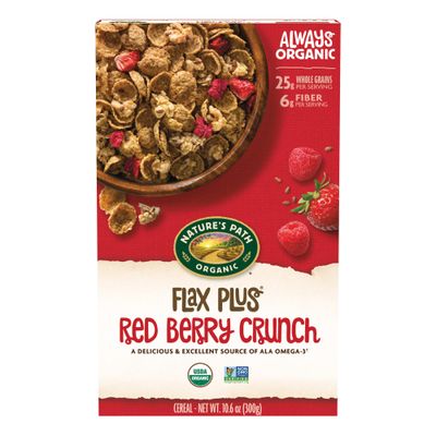 Nature&#39;s Path Organic Flax Plus Red Berry Crunch Cereal, 10.6 oz (Pack of 6), Non-GMO