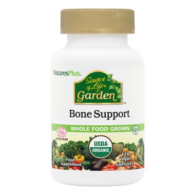 Natures Plus Source of Life Garden Organic Bone Supplement with AlgaeCal - 1000 mg - Calcium, Magnesium - 120 Vegan Capsules (30 Servings)