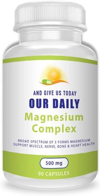 Magnesium Complex Supplement (500mg 90 Capsules) - Magnesium Blend with Aspartate, Oxide, Glycinate, Gluconate Citrate - High Absorption Non GMO