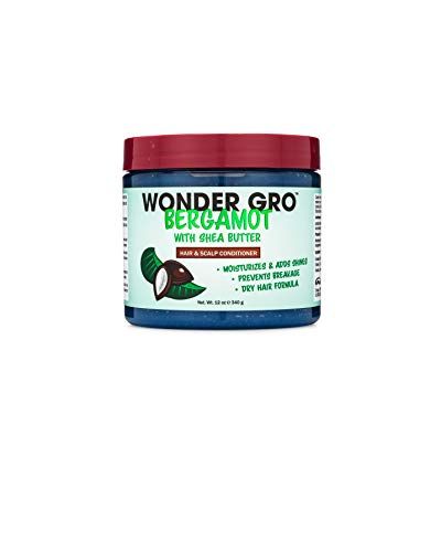 Wonder Gro Bergamot with Shea Butter Hair Grease Styling Conditioner, 12 fl oz - Moisturizes Adds Shine, Prevents Breakage - Best Dry Hair Formula