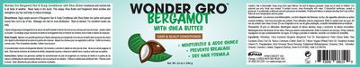 Wonder Gro Bergamot with Shea Butter Hair Grease Styling Conditioner, 12 fl oz - Moisturizes Adds Shine, Prevents Breakage - Best Dry Hair Formula