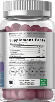 Horb ach Zinc 50mg 70 Gummies Mixed Berry Flavor Vegan, Non-GMO and Gluten Free Formula Zinc Citrate Dietary Supplement